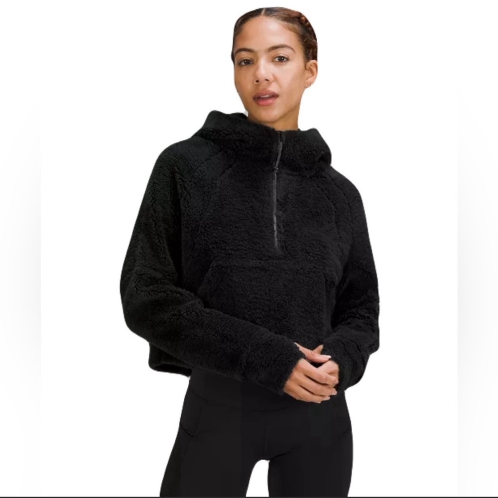 Lululemon Scuba Sherpa 1/2 Zip black Hoodie size XS/S
